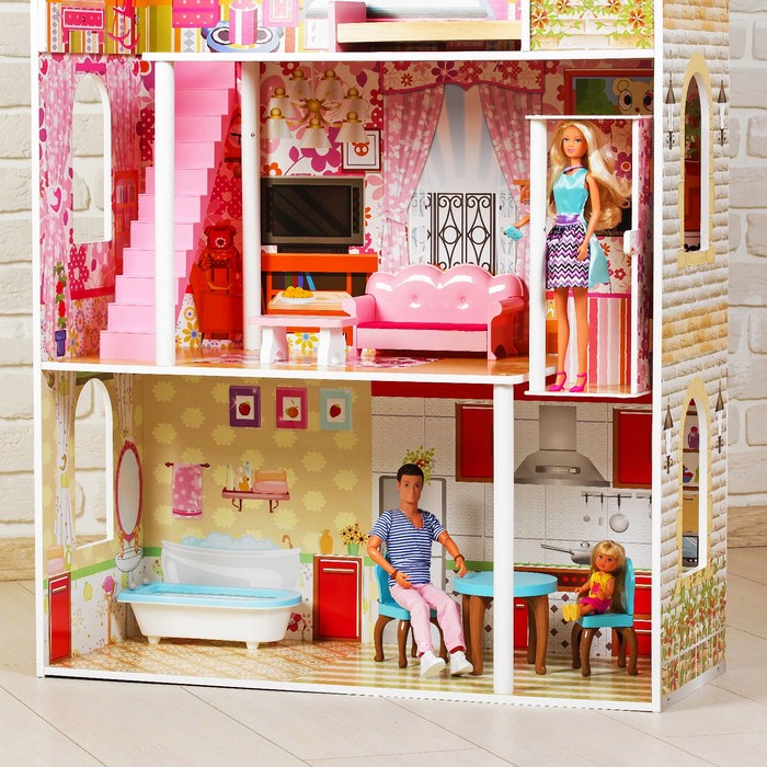 Кукольный дом «Яркий интерьер», с мебелью - фото 1884827816