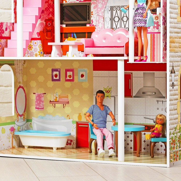 Кукольный дом «Яркий интерьер», с мебелью - фото 1884827818