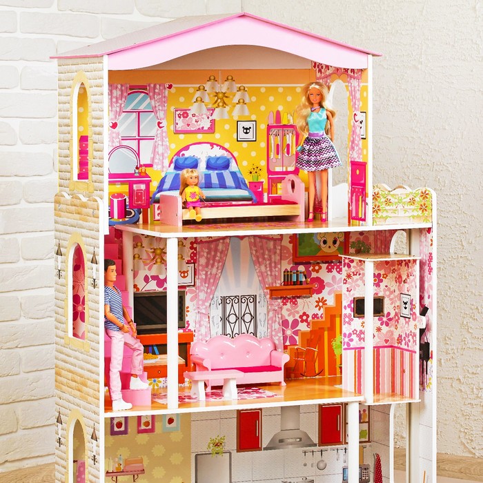 Кукольный дом «Яркий интерьер», с мебелью - фото 1884827820