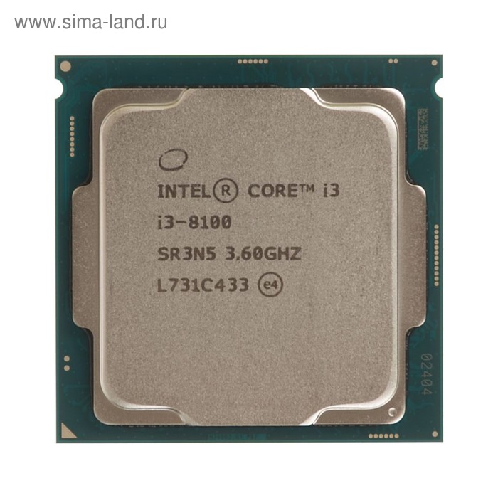 Процессор Intel Core i3 8100 Original, LGA1151v2, 4x3.6ГГц, UHD 630, TDP 65Вт, OEM - Фото 1