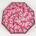 Зонт полуавтоматический «Абстракция», прорезиненная ручка, 3 сложения, 8 спиц, R = 50 см, цвет розовый - Фото 2