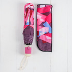 Зонт полуавтоматический «Абстракция», прорезиненная ручка, 3 сложения, 8 спиц, R = 50 см, цвет розовый - Фото 5