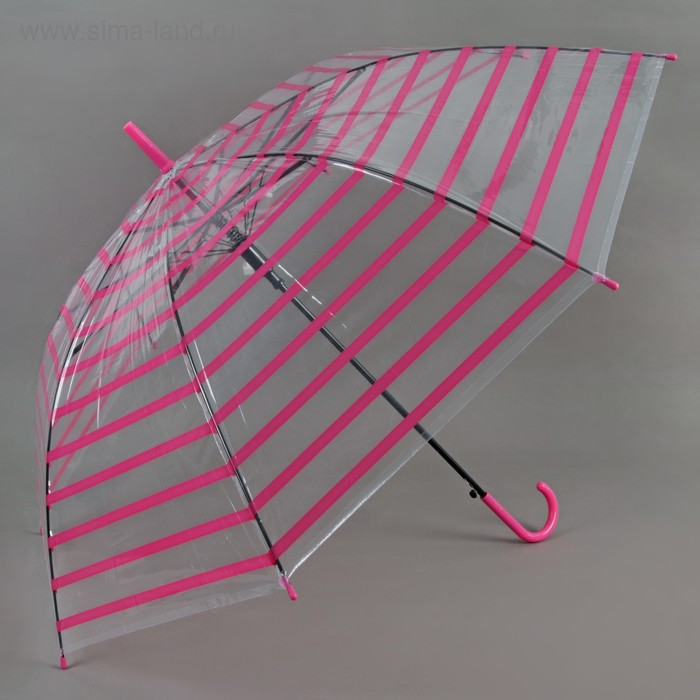 Зонт полуавтоматический «Полоска», 8 спиц, R = 46 см, цвет малиновый