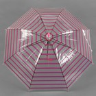 Зонт полуавтоматический «Полоска», 8 спиц, R = 46 см, цвет малиновый - Фото 2
