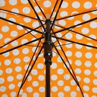 Зонт - трость полуавтоматический «Горошек», 8 спиц, R = 50 см, цвет оранжевый - Фото 3