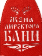 Шапка для бани и сауны «Жена директора бани», полиэфир, белая, красная - Фото 7