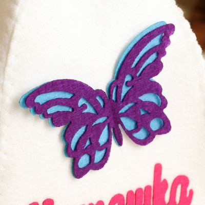 Шапка для бани и сауны именная «Наташка-милашка», с аппликацией, войлок, светлая