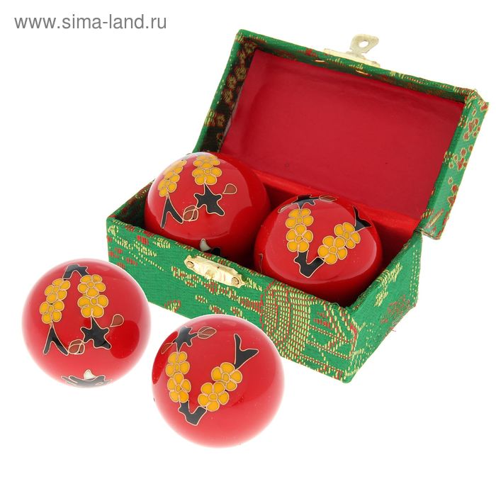Поющие шары Баодинга (шары здоровья) (набор 2 шт) d=4,5 см цветные Сакура
