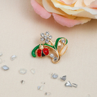 Брошь ассорти «Божьи коровки в цветах», цветная в золоте (неделимая фас.12шт, цена за шт) - Фото 1