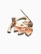 Брошь «Цветок подснежник», белый, зелёная в золоте 2738662