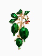 Брошь «Крыжовник», зелёная в золоте - Фото 1