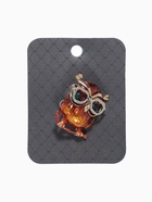 Брошь «Филин в очках», цветная в золоте - Фото 5