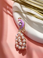 Брошь «Павлин» с жемчужным хвостом, цветная в золоте - Фото 6