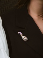 Брошь «Павлин» с жемчужным хвостом, цветная в золоте - Фото 2