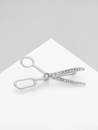 Брошь «Ножницы», белая в серебре - Фото 6