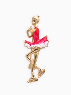 Брошь «Фигуристка», белая, малиновый в золоте - Фото 1