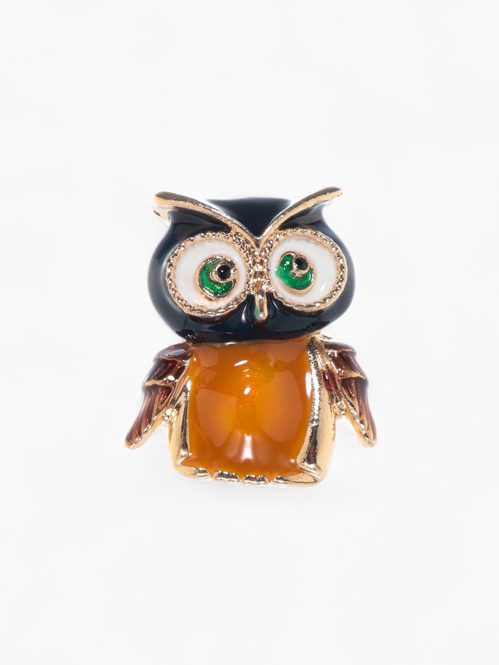 Брошь «Сова» мультяшная, цветная в золоте - Фото 1
