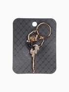 Брошь "Гимнастка" с хулахупом, цвет чёрно-белый в золоте - фото 809295215