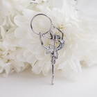 Брошь «Гимнастка» с хулахупом, цвет сине-белый в серебре - Фото 3