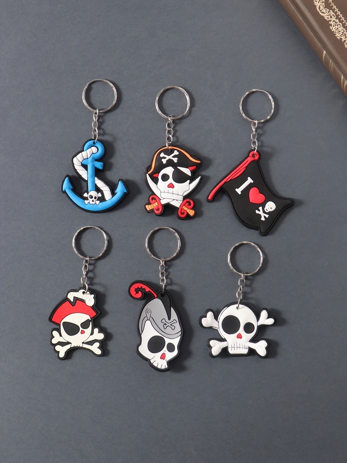 Брелок для ключей на кольце «Пираты», резина, 3.5×4.8 см, МИКС - Фото 1