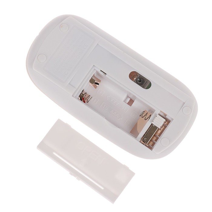 Мышь LuazON MB-1.0, беспроводная, оптическая, 1600 dpi, USB, белая - фото 51294436