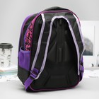 Рюкзак школьный, 2 отдела на молниях, 2 боковые сетки, усиленная спинка, цвет чёрный/розовый - Фото 2