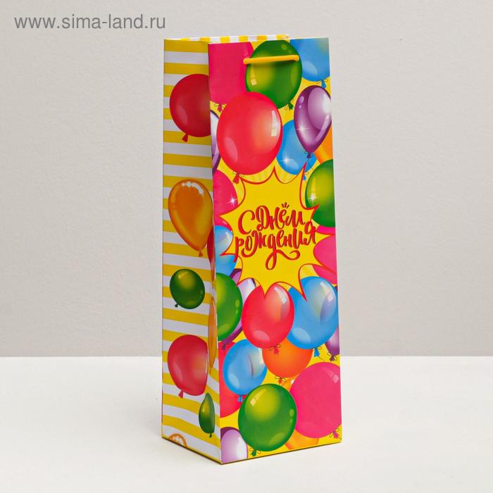 Пакет под бутылку «Шарики», 36 × 13 × 10 см - Фото 1