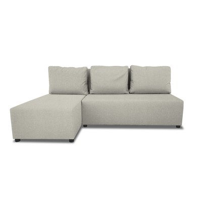 Угловой диван «Алиса», еврокнижка, рогожка savana/arben, цвет milk