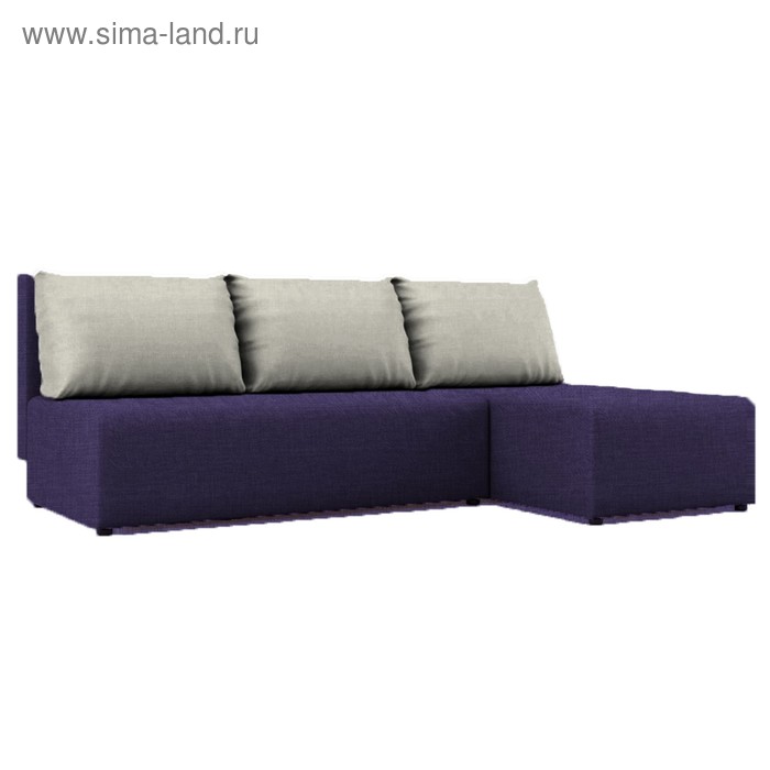 Угловой диван «Алиса», еврокнижка, рогожка savana/arben, цвет violet/milk - Фото 1