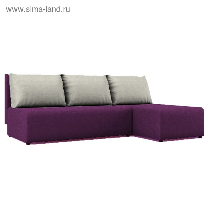 Угловой диван «Алиса», еврокнижка, рогожка savana/arben, цвет berry/milk - Фото 1