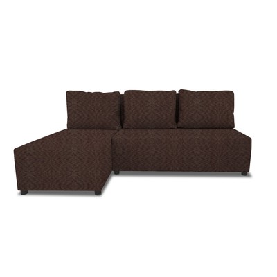Угловой диван «Алиса», еврокнижка, рогожка savana/arben, цвет chocolate