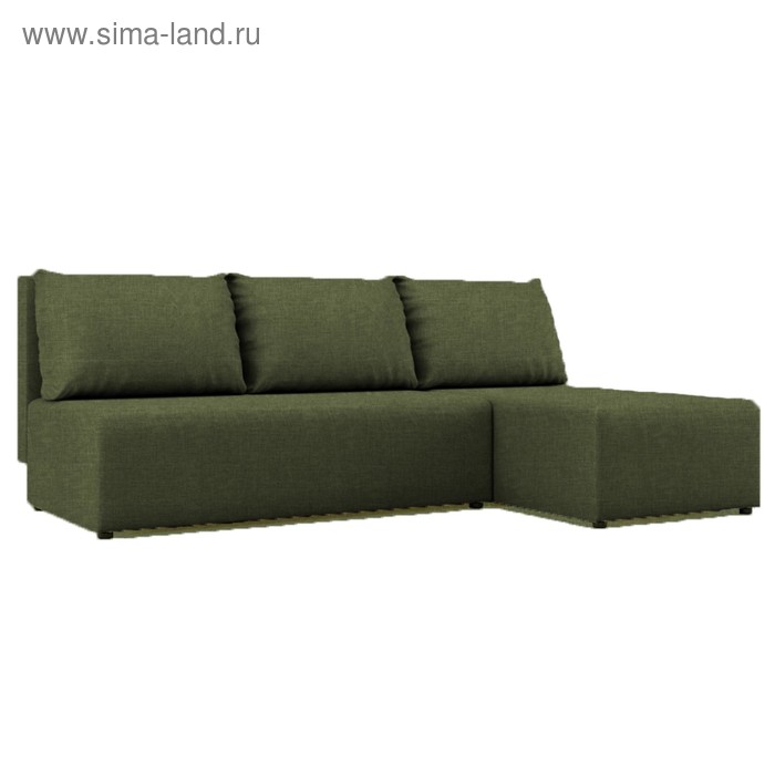 Угловой диван «Алиса», еврокнижка, рогожка savana/arben, цвет green - Фото 1