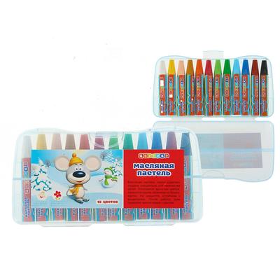 Пастель масляная «Цветик», 12 цветов, 75/10 мм, шестигранная