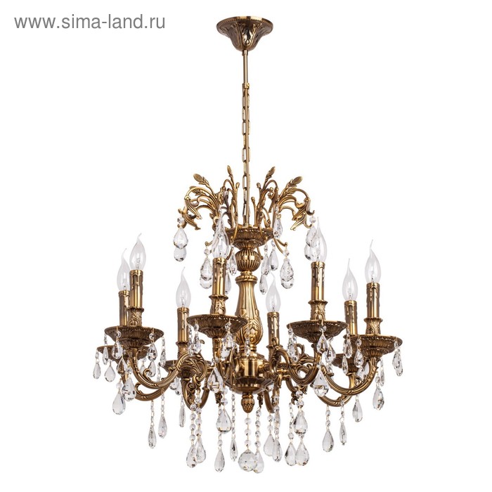 Люстра подвесная "Свеча" 8x60W E14 золотой 65x65x120см - Фото 1