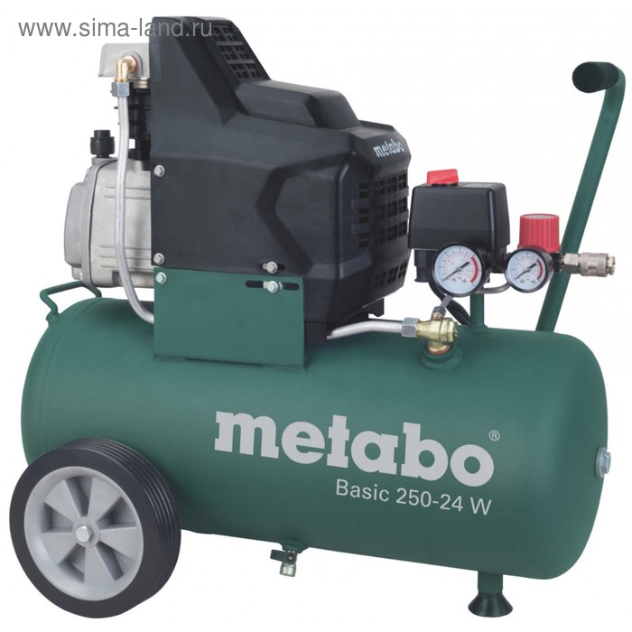 Компрессор  Metabo Basic 250-24 W, масляный, 24 л, 200 л/мин, 8 бар, 1.5 кВт, 2850 об/мин - Фото 1