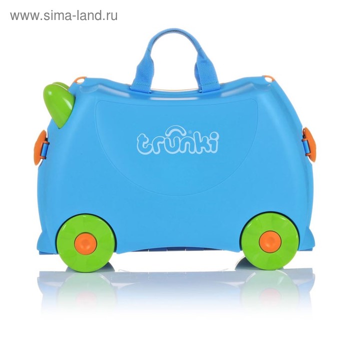 Чемодан детский, 4 колеса, цвет голубой - Фото 1