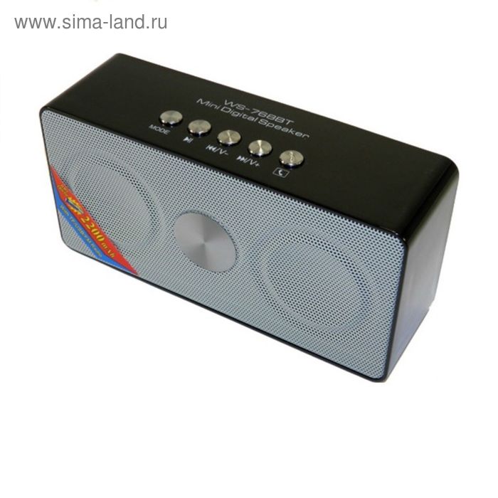 Портативная колонка WS-768, Bluetooth, USB, micro SD, FM, черная - Фото 1