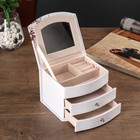 Шкатулка кожзам для украшений "Пионы" 14х12х10,5 см - Фото 2