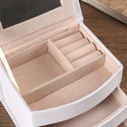 Шкатулка кожзам для украшений "Пионы" 14х12х10,5 см - Фото 3