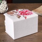 Шкатулка кожзам для украшений "Пионы" 14х12х10,5 см - Фото 5