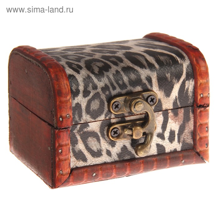 Шкатулка для украшений «Сундучок. Шкура ягуара», дерево, 6.3×8.8×6.5 см