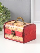 Шкатулка для украшений «Сундук. Карта странника», для мелочи, дерево, 10.5×15×9 см  (артикул 2746211)  большой выбор товаров оптом и в розницу по низким ценам с доставкой