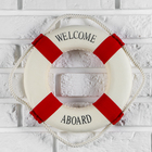 Спасательный круг с бечевкой "welcome abroad", декор - крест, 4*26*26 см, МИКС - фото 4536133
