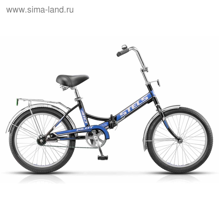Велосипед 20" Stels Pilot-410, Z011, цвет чёрный/синий, размер 13,5" - Фото 1