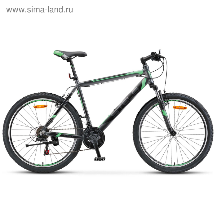 Велосипед 26" Stels Navigator-600 V, V020, цвет антрацитовый/зелёный, размер 20"