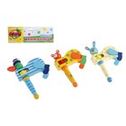 Игрушка музыкальная Трещотка матовая "Звери" микс, в пакете - Фото 1