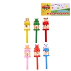 Игрушка-погремушка музыкальная "Звери" со светящимся шариком, МИКС - Фото 1