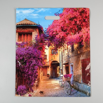 Пакет «Итальянский дворик», полиэтиленовый с вырубной ручкой, 60 мкм, 38×45 см