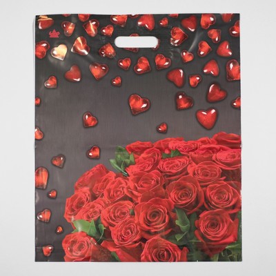 Пакет «Мармеладные сердечки», полиэтиленовый с вырубной ручкой, 60 мкм, 38×45 см