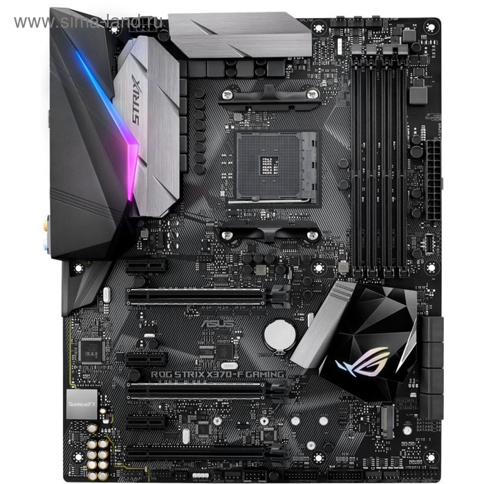 Материнская плата Asus ROG STRIX X370-F GAMING, Soc-AM4, AMD X370, 4xDDR4, ATX, Ret - Фото 1